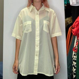 Jean Phillipe 60's Yellow Mesh Men's Button Up